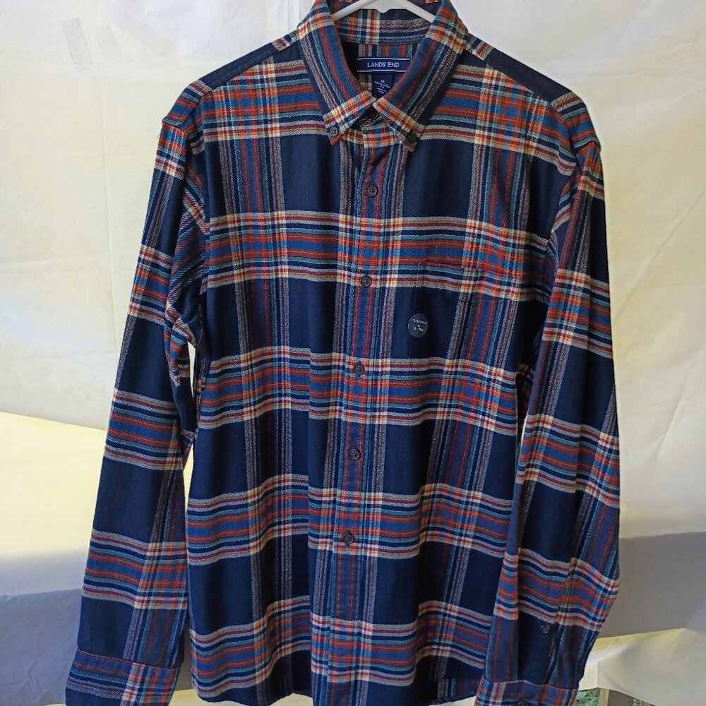 Lands' End Men's Flannel Shirt Size Medium NWT
